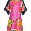 Women'S Clothing * | Dolce&Gabbana Capri Painterly Colorblocked Silk Minidress