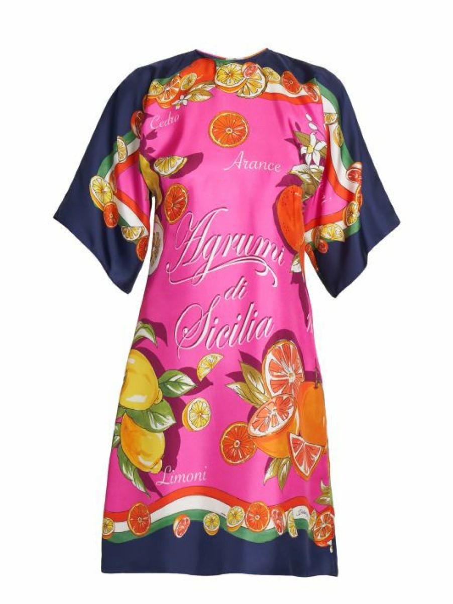 Women'S Clothing * | Dolce&Gabbana Capri Painterly Colorblocked Silk Minidress