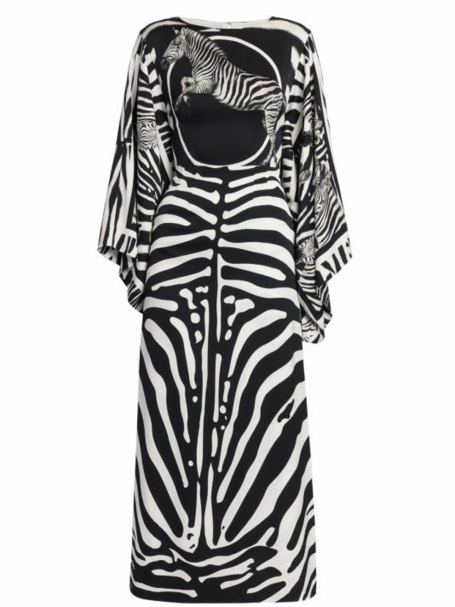 Women'S Clothing * | Dolce&Gabbana Zebra Charmeuse Zebra-Print Maxi Dress