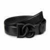 Accessories * | Dolce&Gabbana Leather Logo Buckle Belt For Men