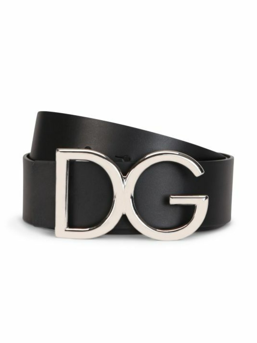 Accessories * | Dolce&Gabbana Logo Leather Belt For Men