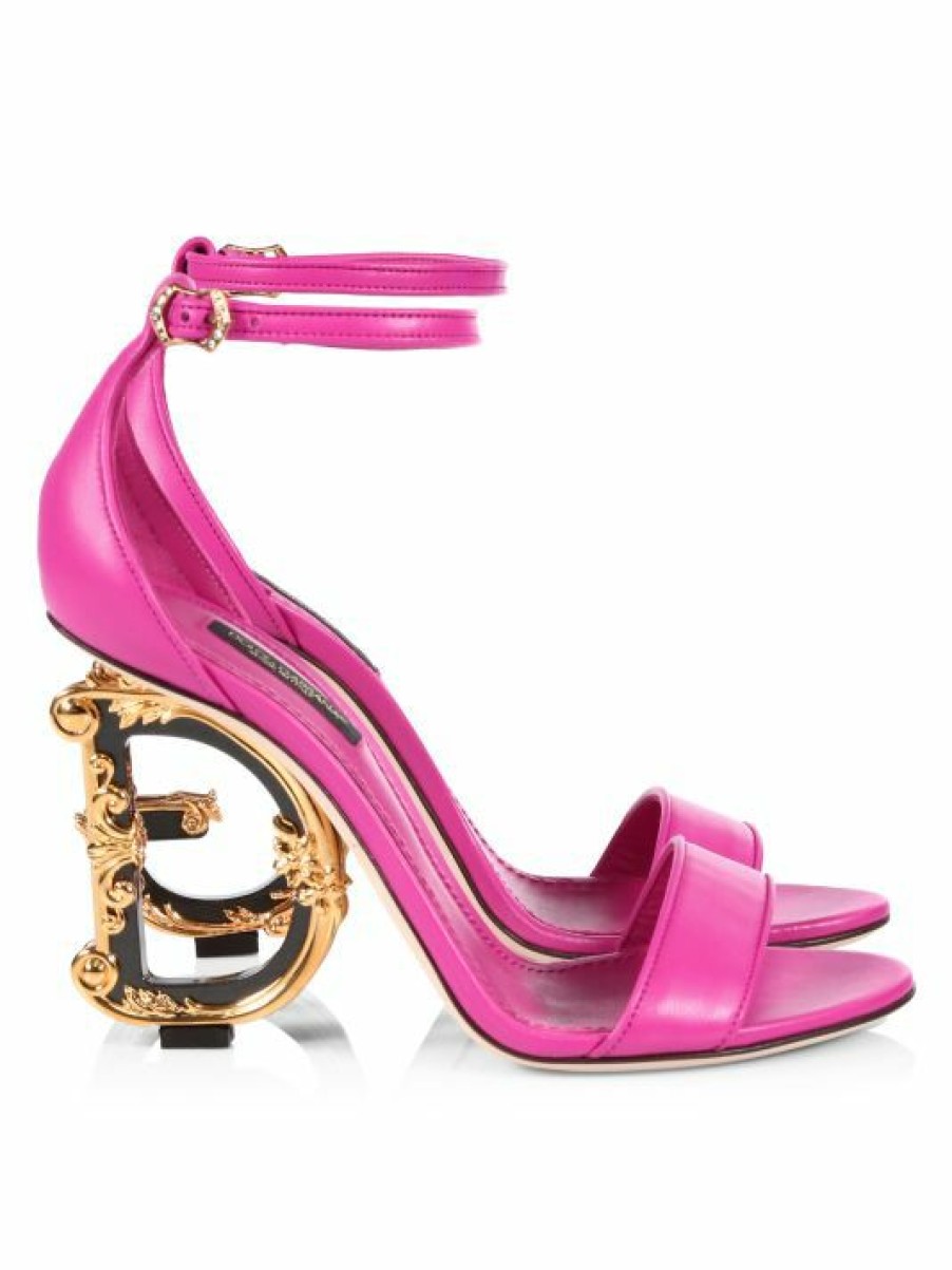 Men * | Dolce&Gabbana Sculpted-Heel Leather Sandals