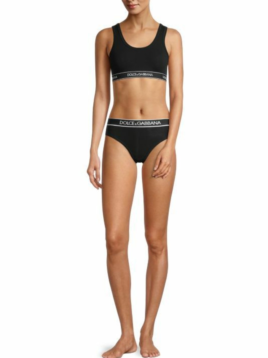 Women'S Clothing * | Dolce&Gabbana Contrast Logo Briefs