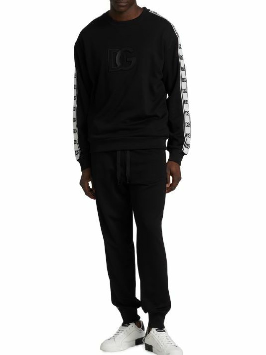 Men * | Dolce&Gabbana Logo Tape Drawstring Jogger Sweatpants For Men