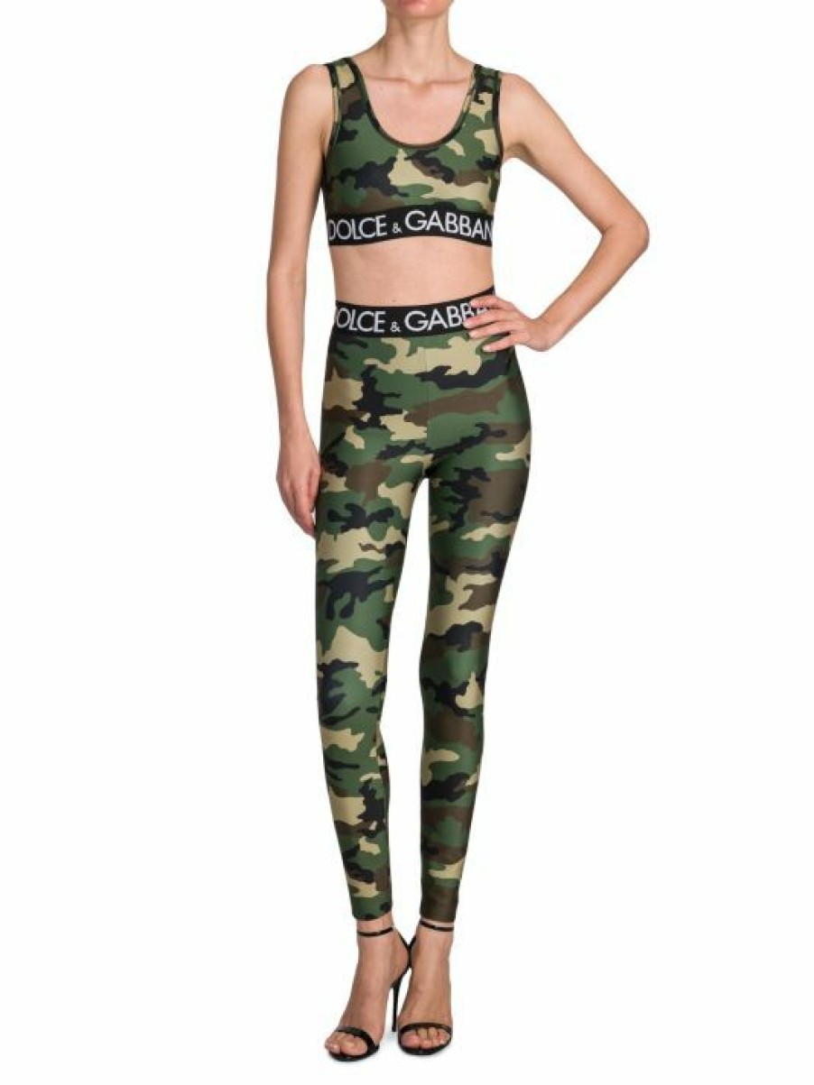 Men * | Dolce&Gabbana Camouflage Logo Sports Bra