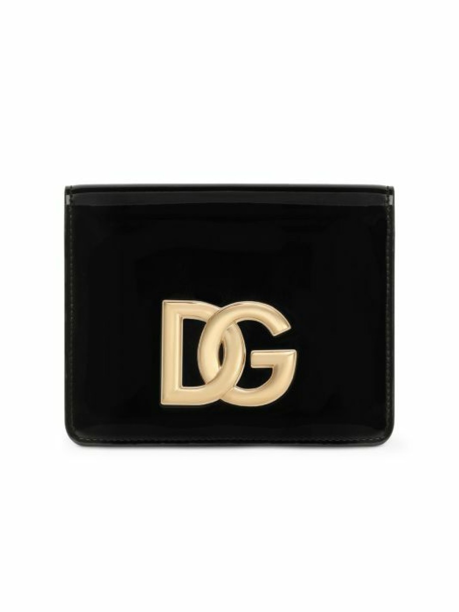 Handbags * | Dolce&Gabbana Patent Leather Dg Millennial Wallet-On-Strap