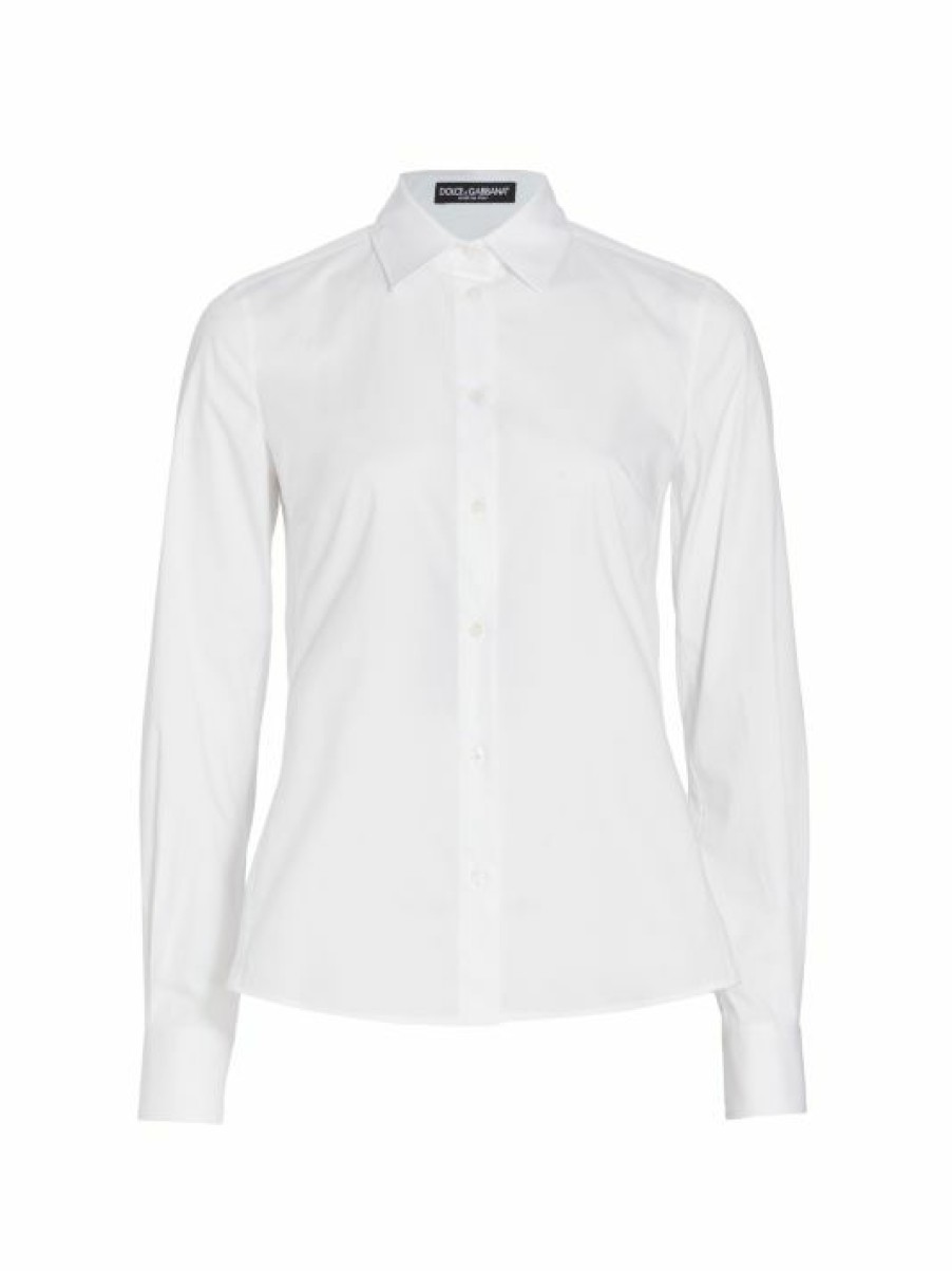 Women'S Clothing * | Dolce&Gabbana Stretch-Poplin Button-Down Shirt