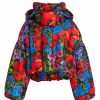 Men * | Dolce&Gabbana Cropped Hooded Floral Puffer Jacket