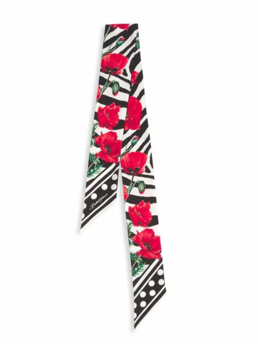 Accessories * | Dolce&Gabbana Zebra & Peony Silk Twilly