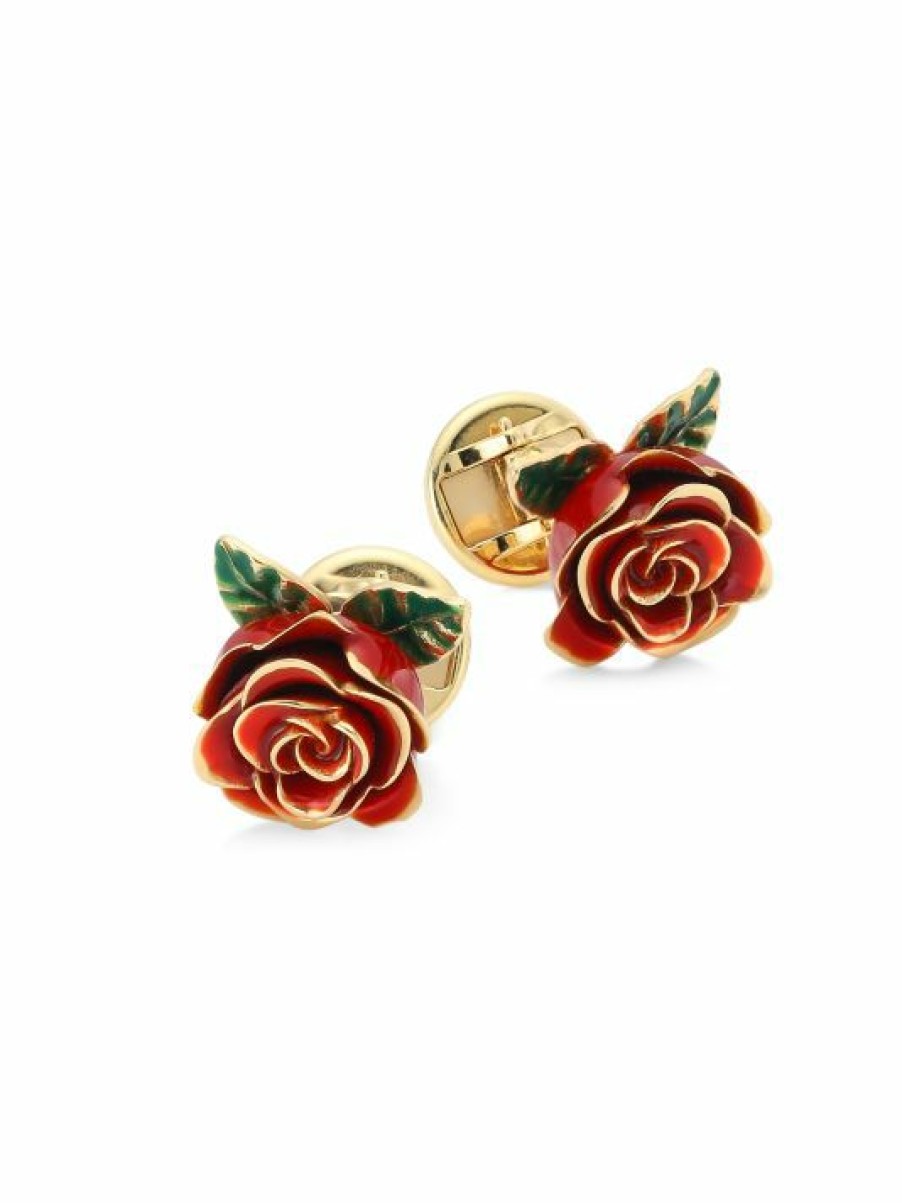 Jewelry * | Dolce&Gabbana 18K Yellow Gold Ruby Rose Cufflinks