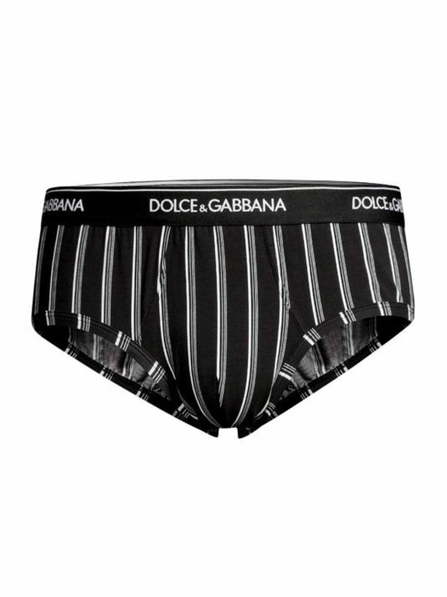 Men * | Dolce&Gabbana Brando Oxford Stripe Briefs For Men