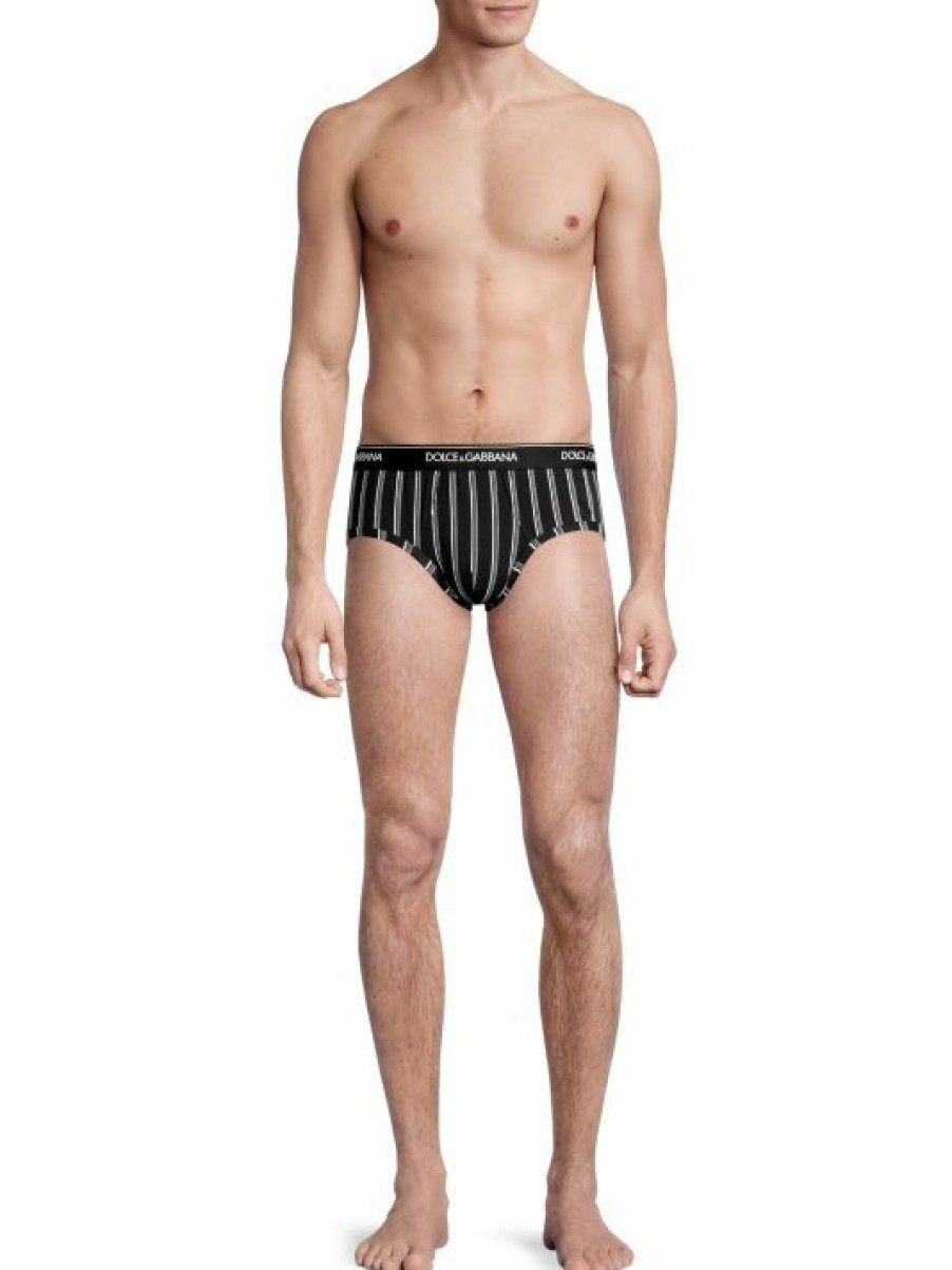 Men * | Dolce&Gabbana Brando Oxford Stripe Briefs For Men