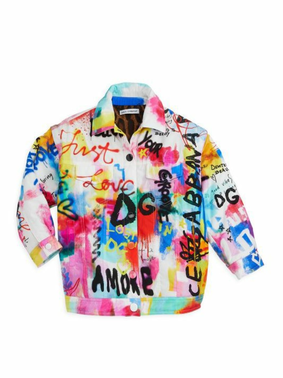 Kids * | Dolce&Gabbana Kid'S Removable Sleeves Logo Jacket For Kids