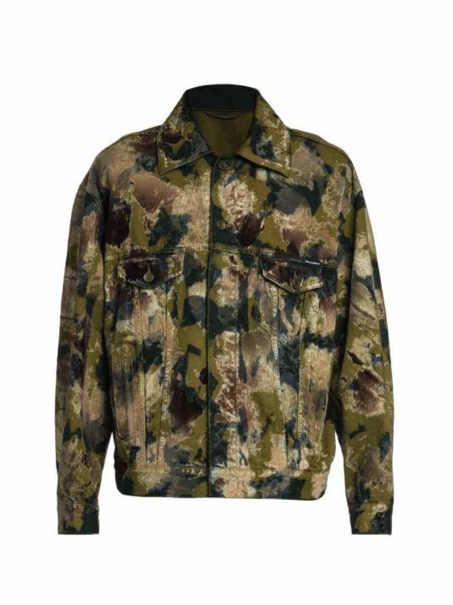 Men * | Dolce&Gabbana Camo-Print Velvet Jacket For Men