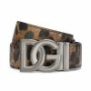 Accessories * | Dolce&Gabbana Dg Logo Leopard Print Leather Belt For Men