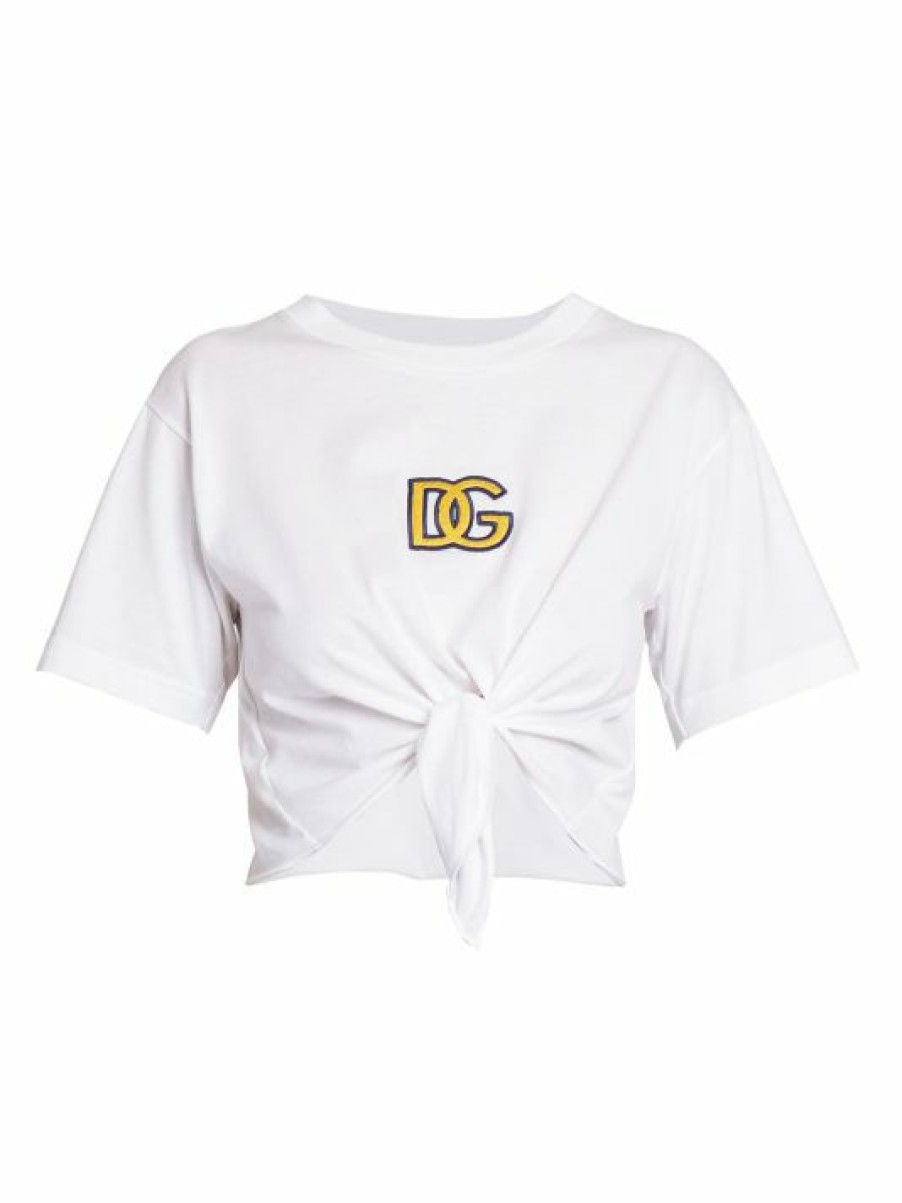 Men * | Dolce&Gabbana Capri Knotted Logo-Embroidered T-Shirt