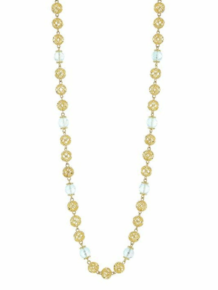 Jewelry * | Dolce&Gabbana 18K Yellow Gold Aquamarine Soutoir Necklace