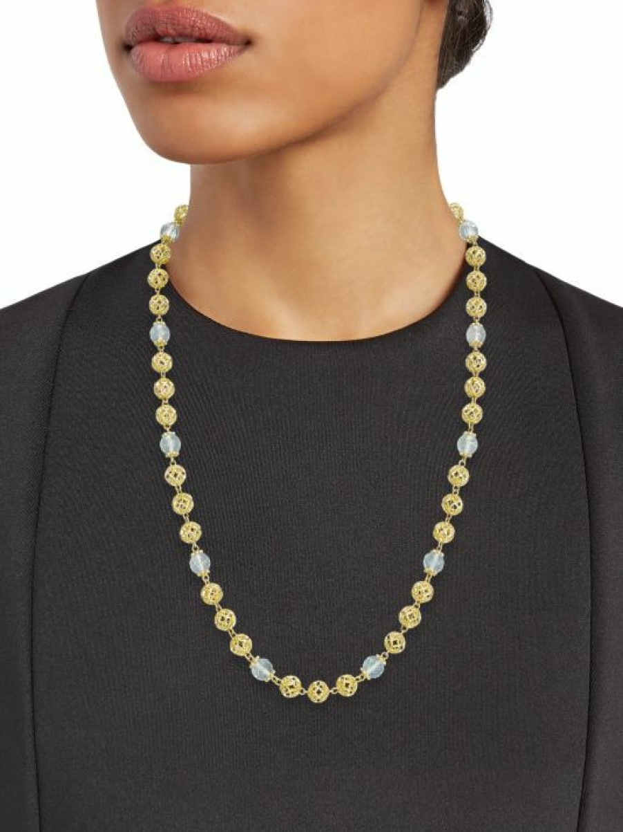 Jewelry * | Dolce&Gabbana 18K Yellow Gold Aquamarine Soutoir Necklace