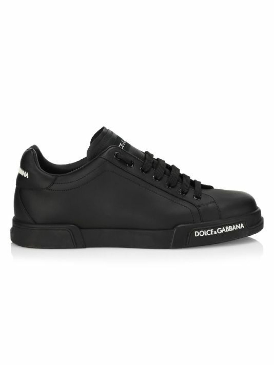 Men * | Dolce&Gabbana Portofino Leather Sneakers For Men