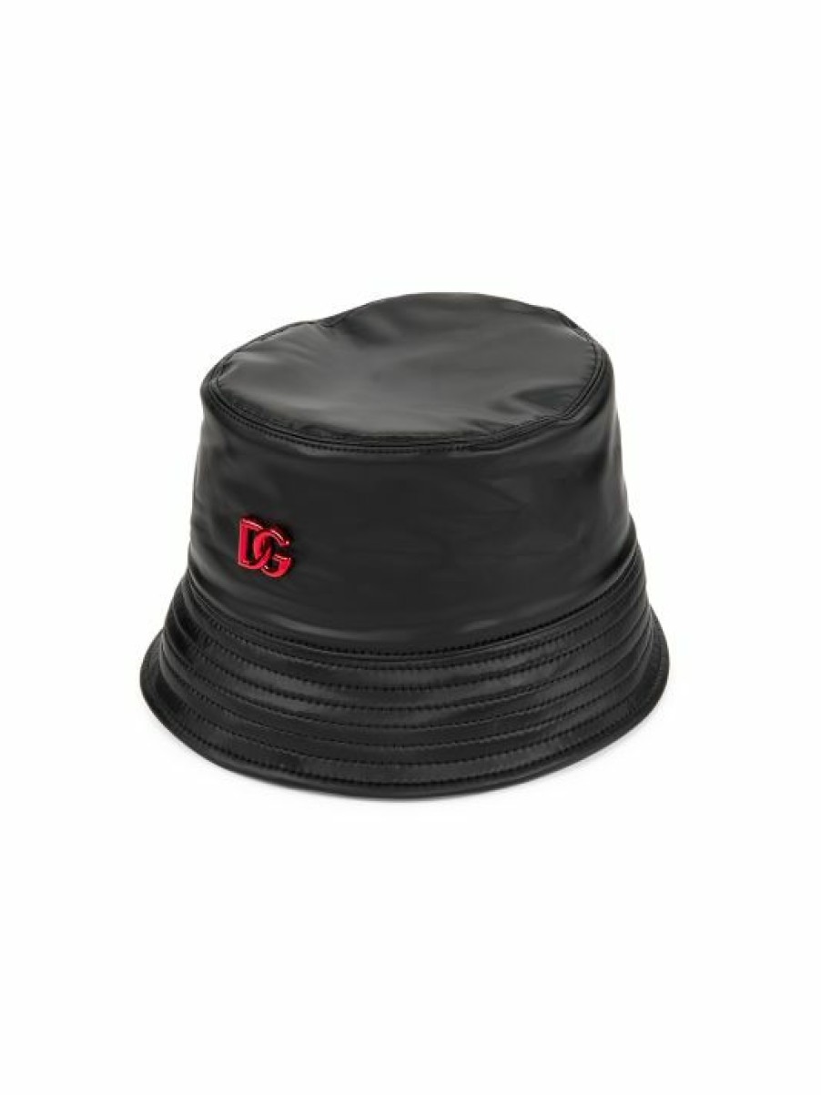 Accessories * | Dolce&Gabbana Glossy Logo Bucket Hat For Men