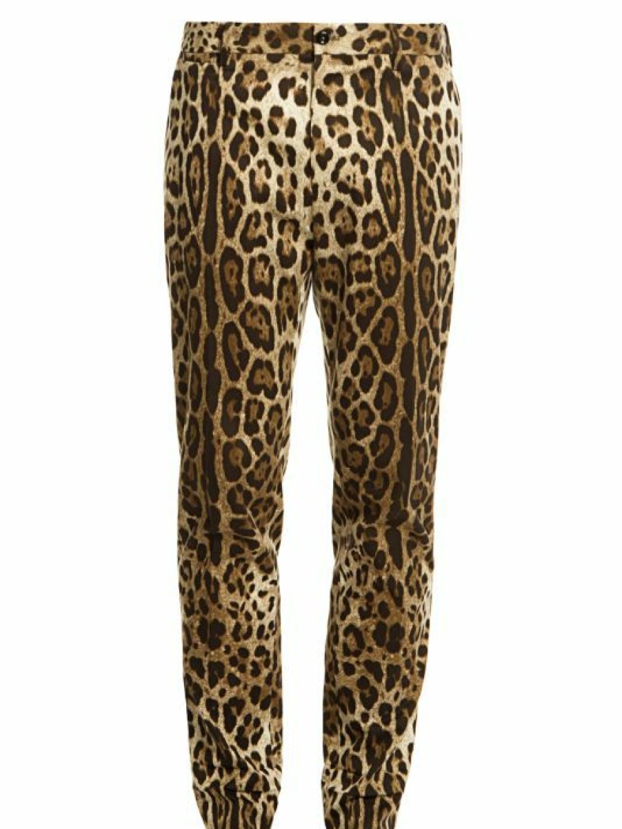 Men * | Dolce&Gabbana Cropped Leopard-Print Pants For Men