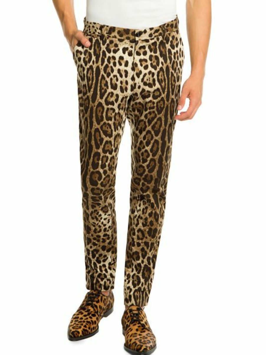 Men * | Dolce&Gabbana Cropped Leopard-Print Pants For Men