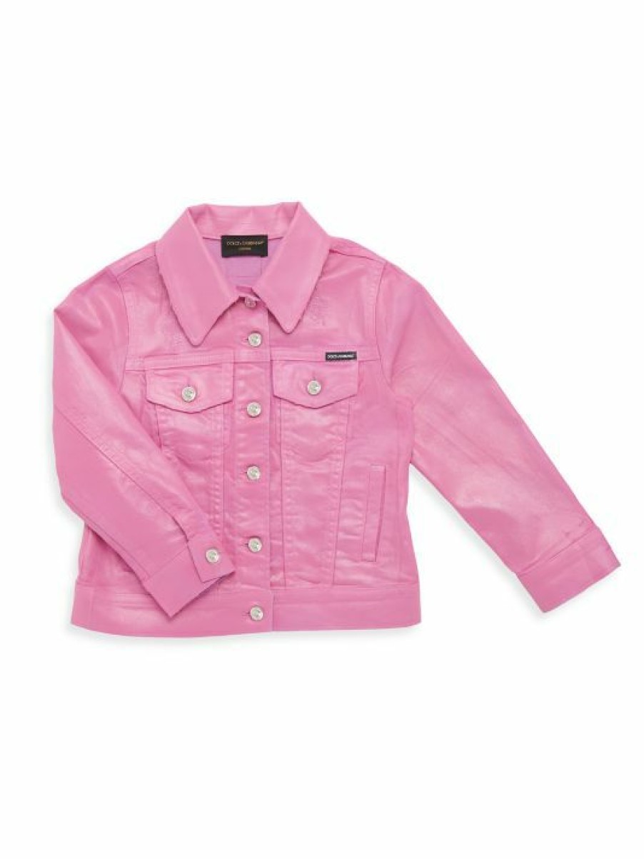 Kids * | Dolce&Gabbana Little Girl'S & Girl'S Glossy Denim Jacket For Kids