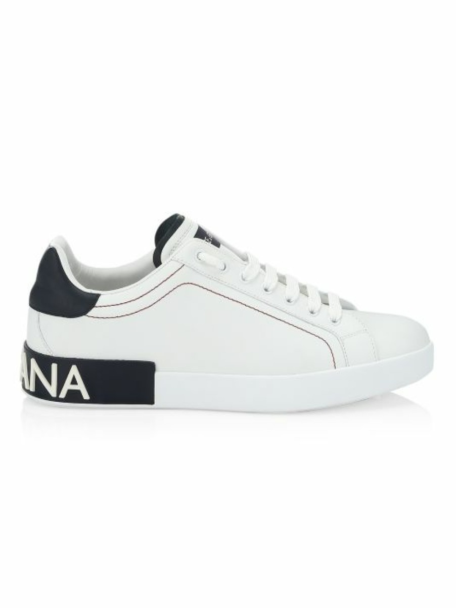 Men * | Dolce&Gabbana Portofino Leather Low Top Sneakers For Men