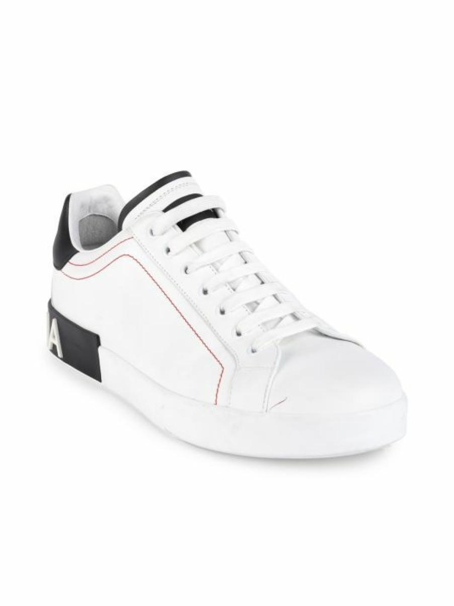 Men * | Dolce&Gabbana Portofino Leather Low Top Sneakers For Men