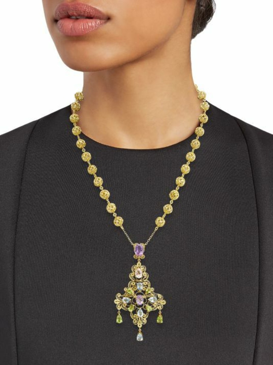 Jewelry * | Dolce&Gabbana 18K Yellow Gold & Multi-Stone Pendant Necklace