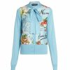 Men * | Dolce&Gabbana Capri Printed Tie-Neck Cardigan