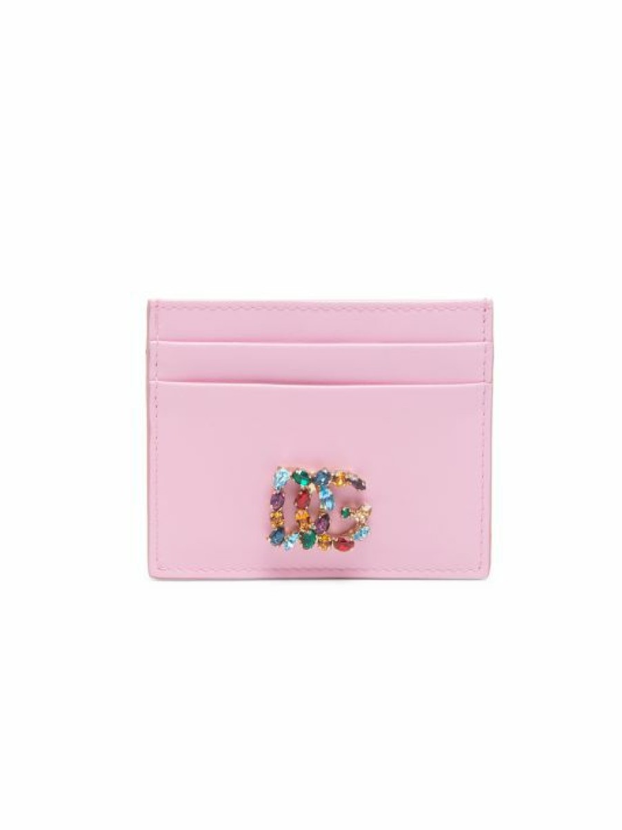 Handbags * | Dolce&Gabbana Multicolor Stone Dg Leather Card Holder