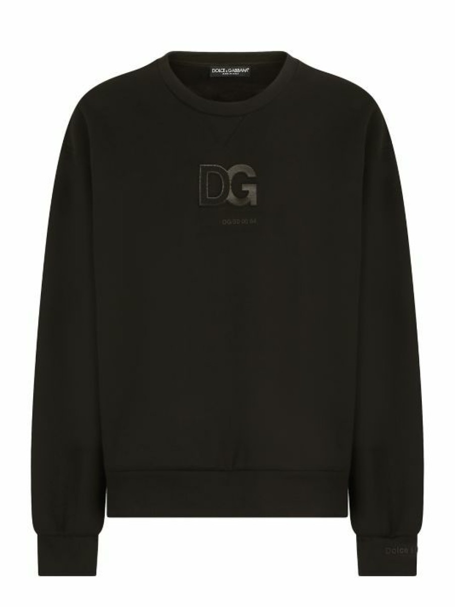 Men * | Dolce&Gabbana Embossed Logo Crewneck Sweatshirt For Men