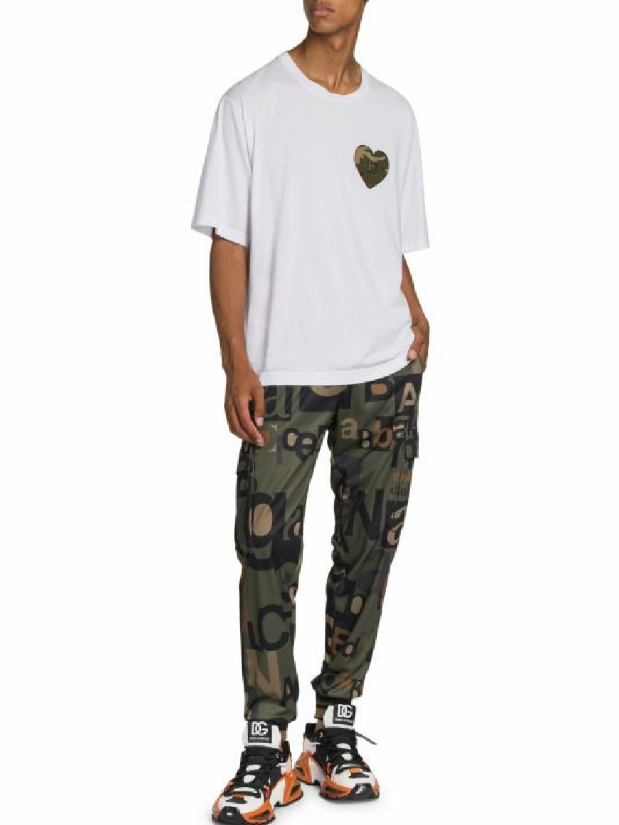 Men * | Dolce&Gabbana Camo-Print Patch Cotton T-Shirt For Men