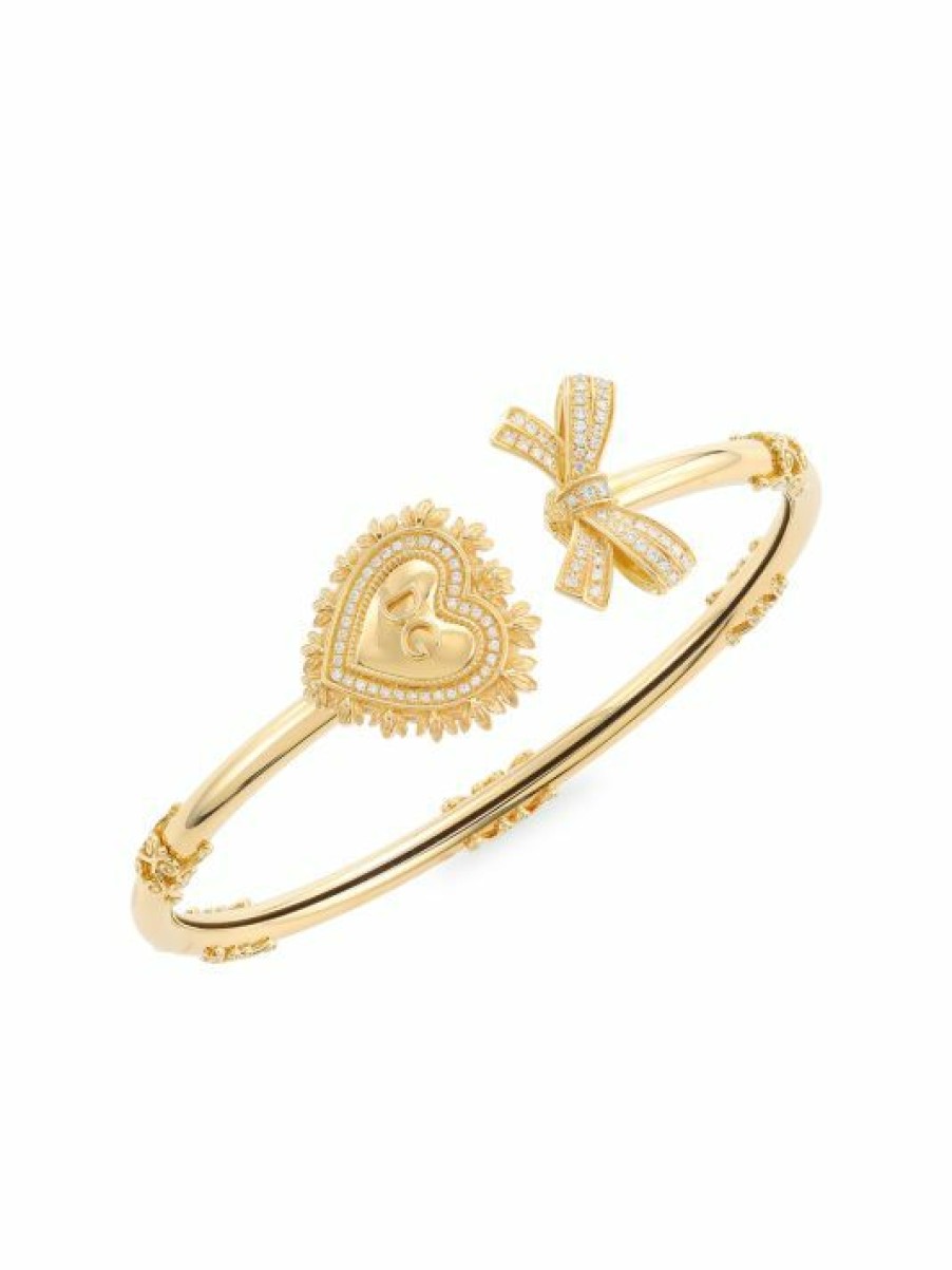 Jewelry * | Dolce&Gabbana 18K Yellow Gold & Diamond Sacred Heart Bangle