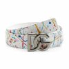 Accessories * | Dolce&Gabbana Paint-Splatter Leather Logo Belt For Men