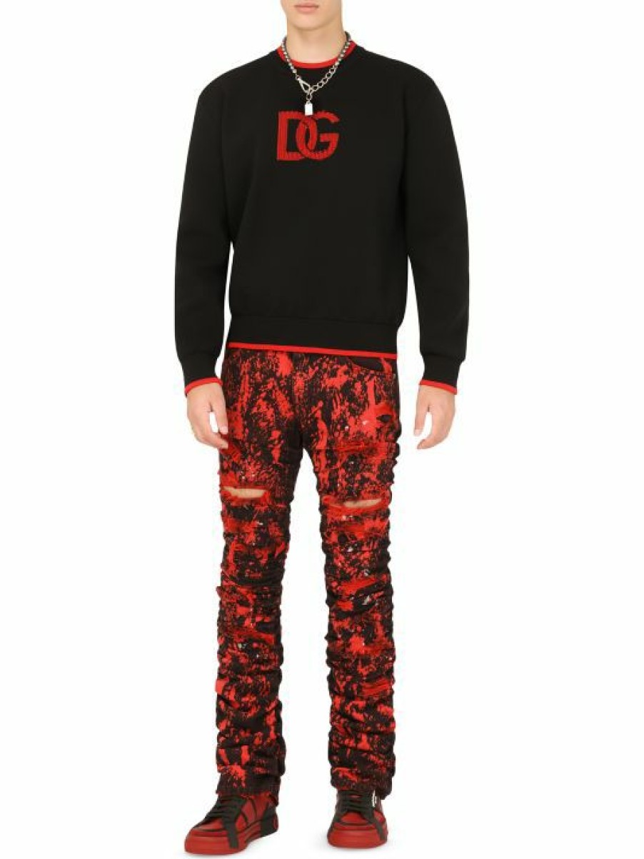 Men * | Dolce&Gabbana Logo Monogram Sweater For Men