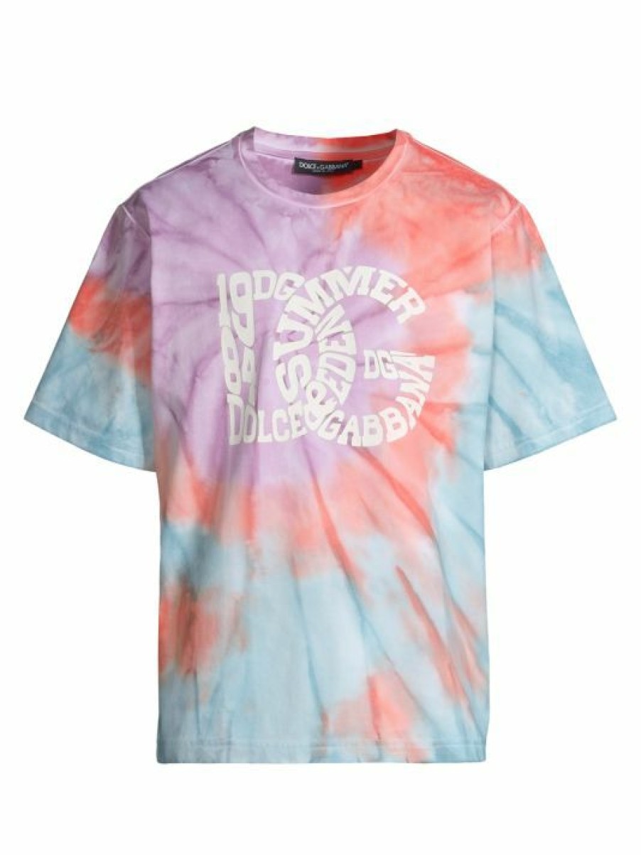 Men * | Dolce&Gabbana Psychedelic Logo Tie-Dye T-Shirt For Men