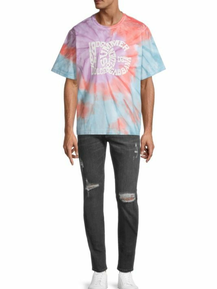 Men * | Dolce&Gabbana Psychedelic Logo Tie-Dye T-Shirt For Men