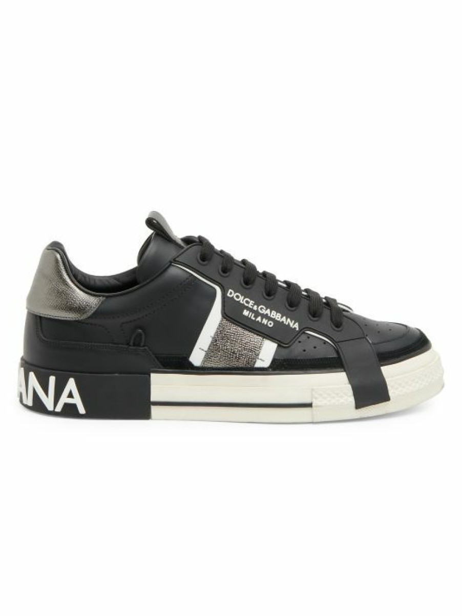 Men * | Dolce&Gabbana Custom 2.0 Leather Sneakers For Men