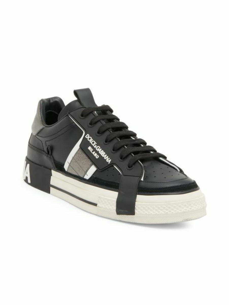 Men * | Dolce&Gabbana Custom 2.0 Leather Sneakers For Men