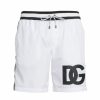 Men * | Dolce&Gabbana Big Logo Swim Short Trunks For Men