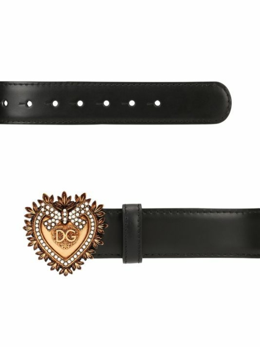 Accessories * | Dolce&Gabbana Devotion Leather Belt