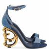 Men * | Dolce&Gabbana Sculpted-Heel Patchwork Denim Sandals