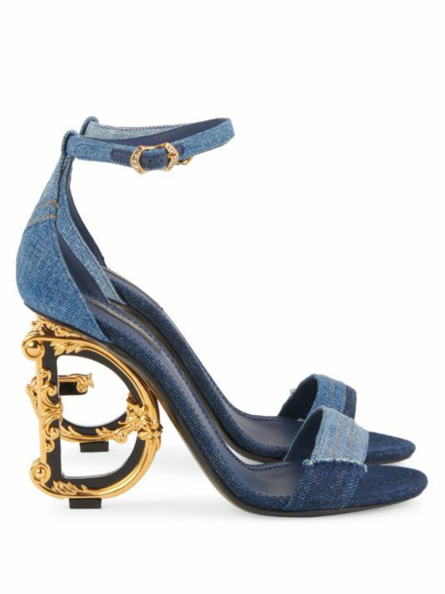 Men * | Dolce&Gabbana Sculpted-Heel Patchwork Denim Sandals