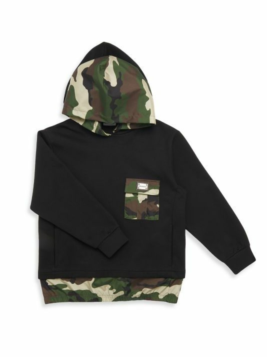 Kids * | Dolce&Gabbana Boy'S Camouflage-Trim Sweatshirt For Kids