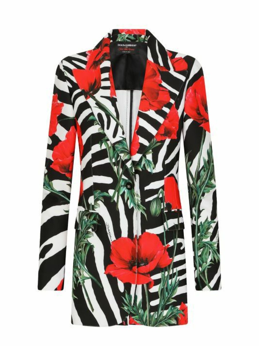 Women'S Clothing * | Dolce&Gabbana Zebra & Floral-Print Blazer