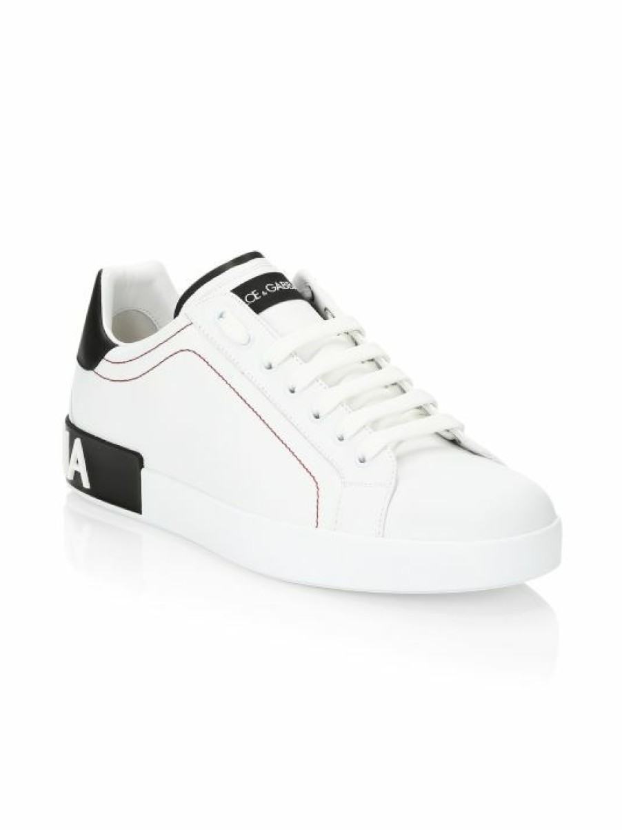 Men * | Dolce&Gabbana Portofino Leather Sneakers For Men