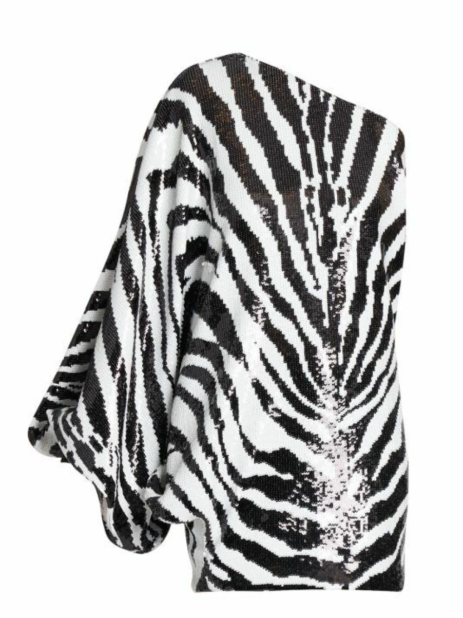 Women'S Clothing * | Dolce&Gabbana Zebra One-Shoulder Sequin-Embroidered Minidress