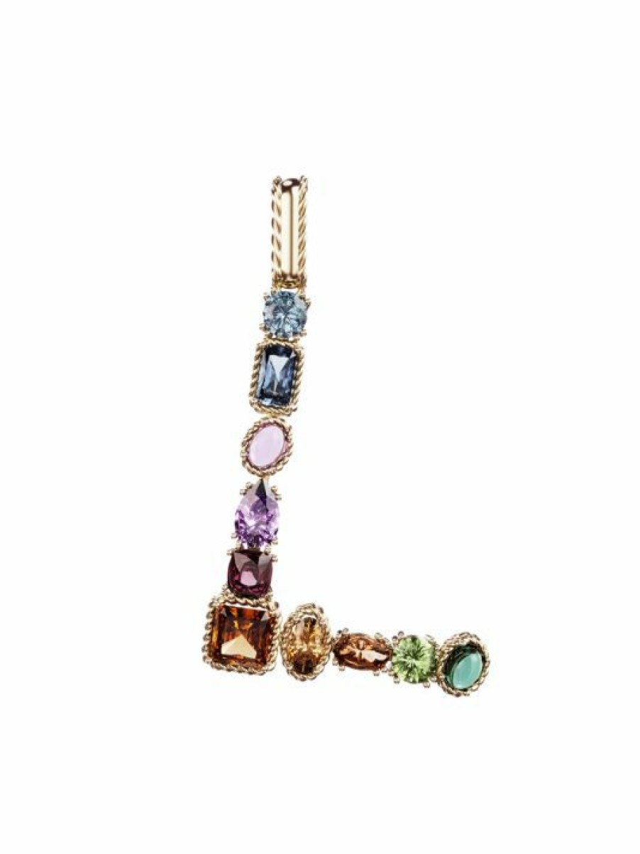 Jewelry * | Dolce&Gabbana Rainbow Alphabet 18K Gold & Gemstone Initial L Pendant Necklace